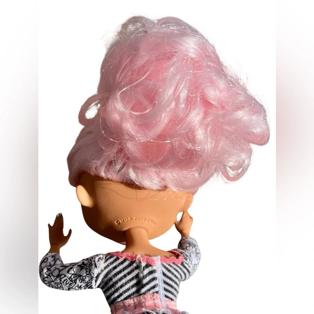 MGA L.O.L. Miss Sundae Doll with Retro Inspired Pink-Trim Striped Bodice Dress